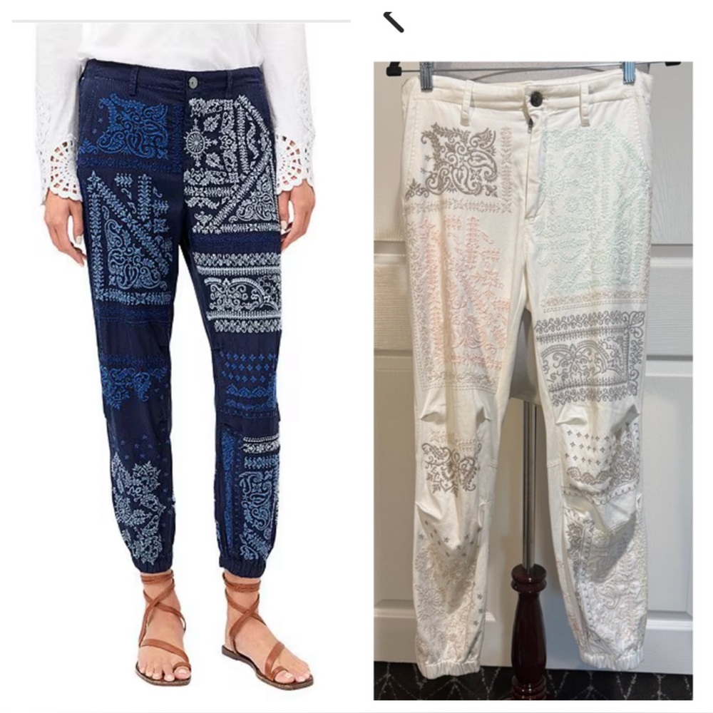 Johnny Was Biya / Bandana Embroidered Pants /
White